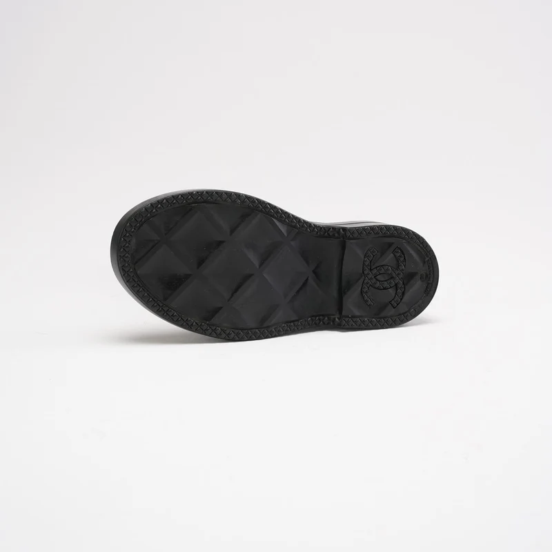 Chanel Classic Regenstiefel in Schwarz/Weiß mit CC Logo 39