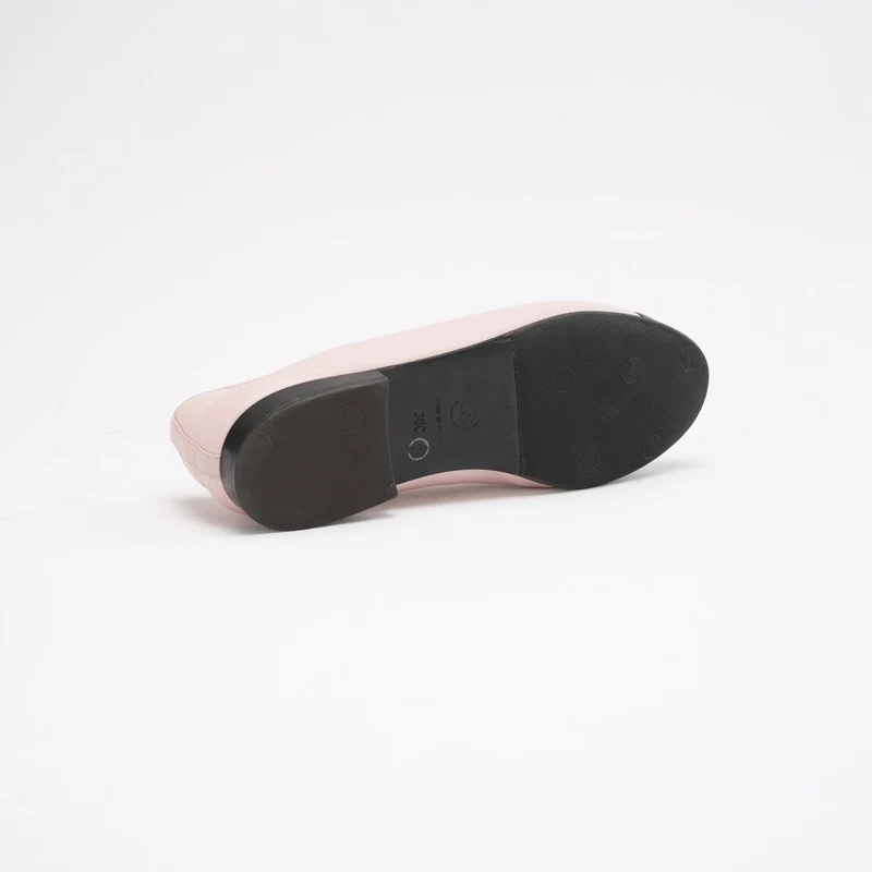 Chanel Ballerinas aus gestepptem Leder in Pink/Schwarz mit CC-Logo, Größe 38