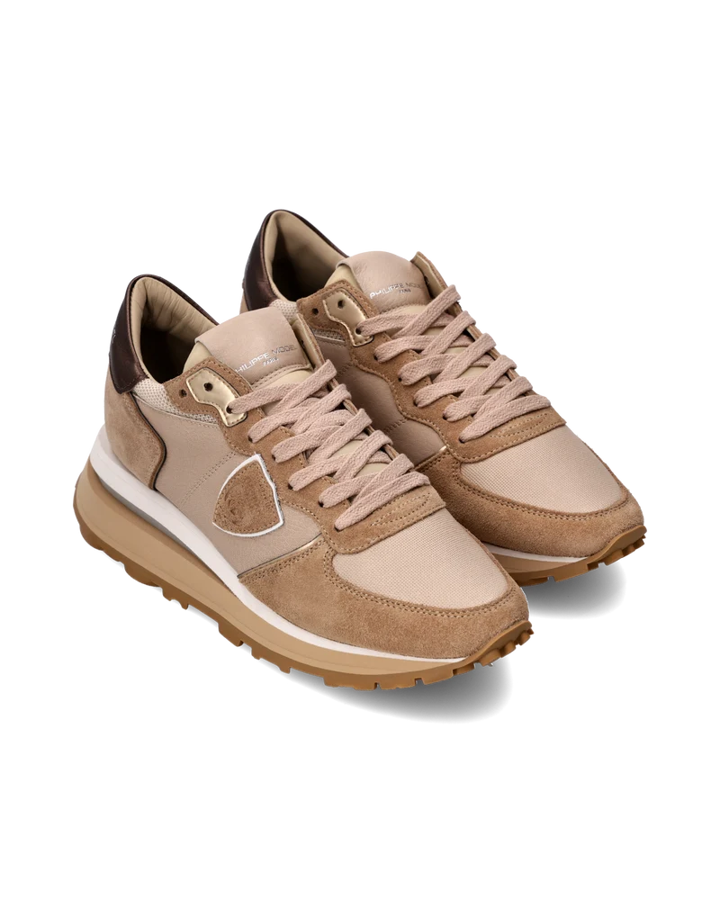 Sneakers Tropez Haute Running Women with metalic touches, Beige