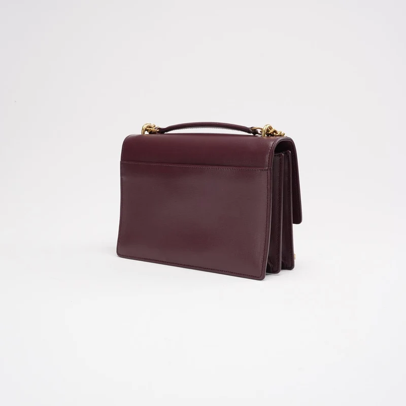 Saint Laurent Burgunderrotes Kalbsleder Medium Monogram Sunset 2018