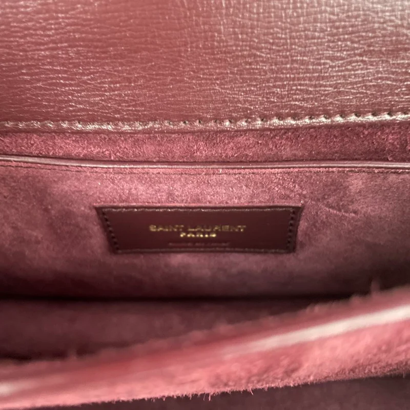 Saint Laurent Burgunderrotes Kalbsleder Medium Monogram Sunset 2018
