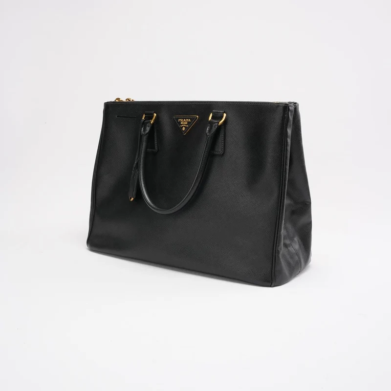 Prada Black Galleria Medium Galleria Zip Tote Saffiano Leder