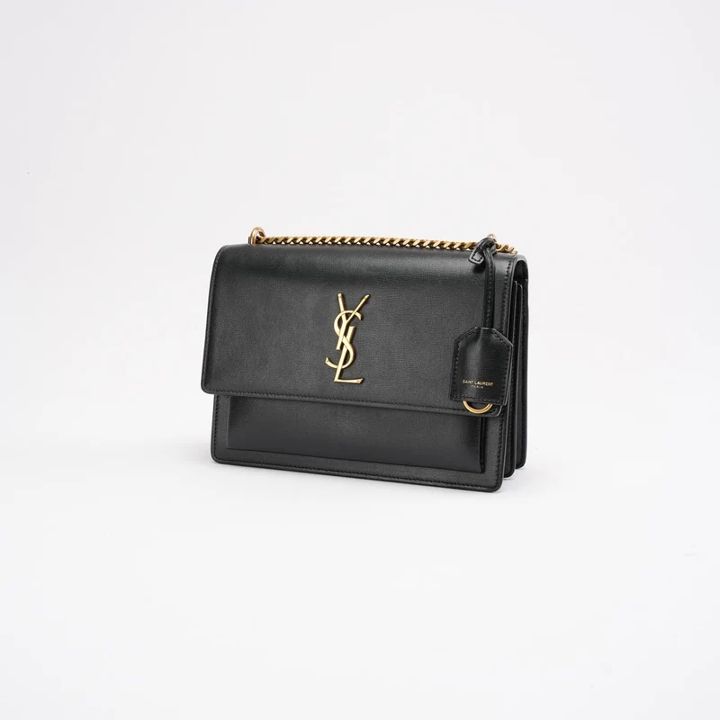 Saint Laurent Schwarzes Kalbsleder Medium Monogram Sunset 2019
