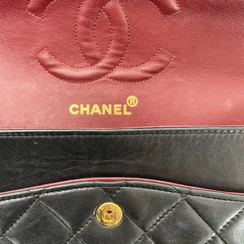 Chanel Vintage Schwarze Klassische Doppelflap-Tasche 1991