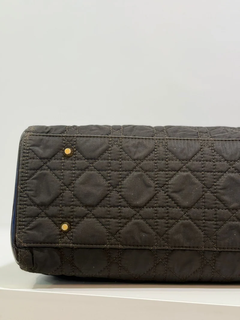 Dior Lady Dior Schwarze Große Cannage Zwei-Wege-Tasche 1997