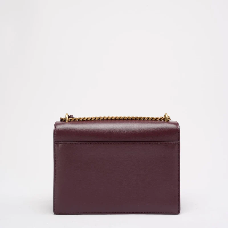 Saint Laurent Burgunderrotes Kalbsleder Medium Monogram Sunset 2018