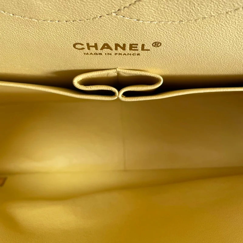 Chanel Classic Jumbo Double Flap Gelbes Lammleder 2011