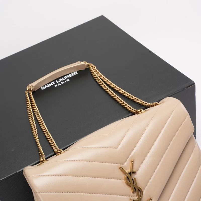 Saint Laurent Beige LouLou Medium Leder 2020