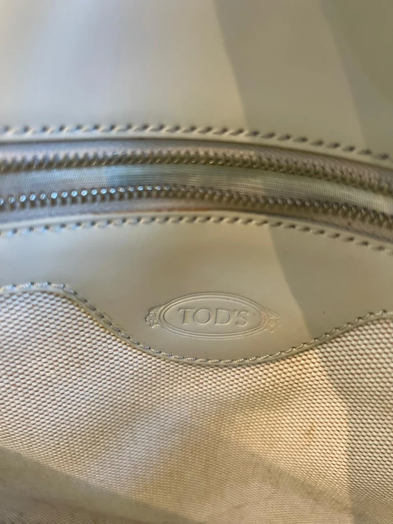 Tod's D-Bag Satchel aus hellbeigem Leder