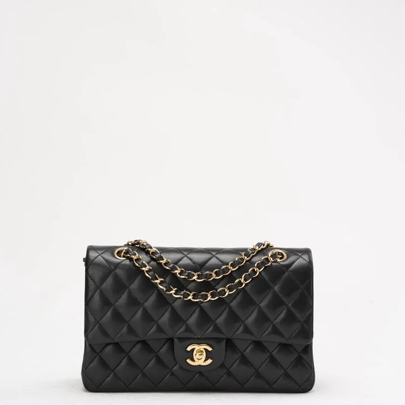 Chanel Schwarze Classic Medium Double Flap Bag aus Lammleder 2014 Teil 1 (Kopie)