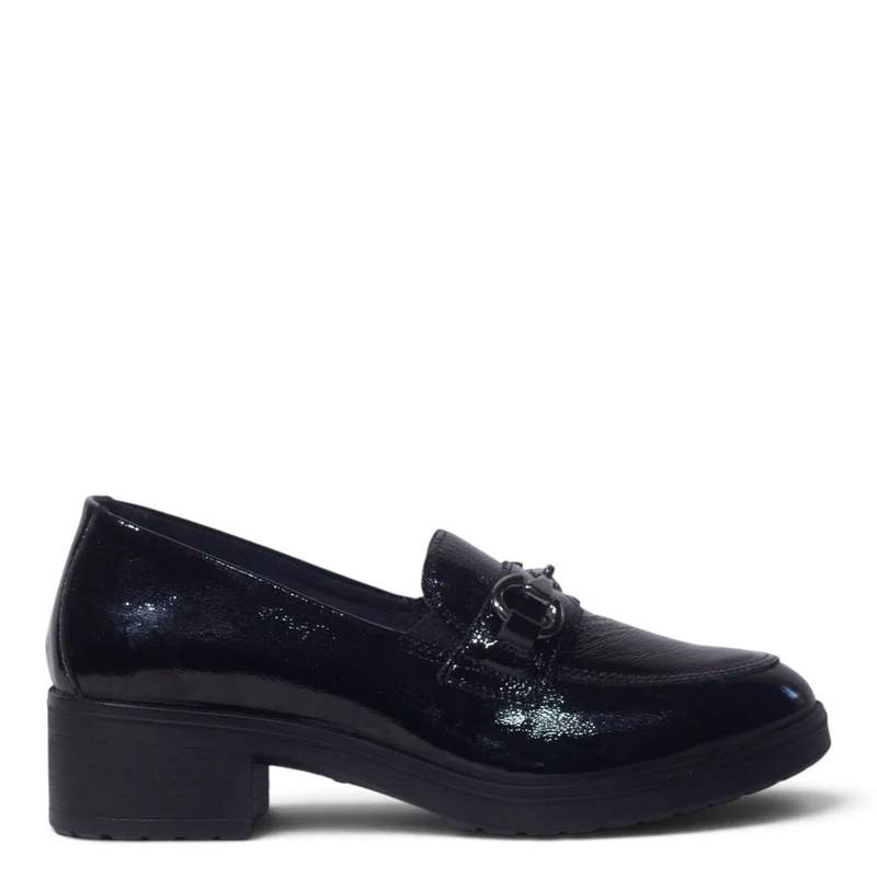 Italian Women Black Vernis Leather Shoes #5550