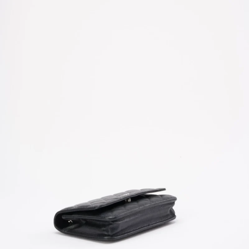 Chanel Wallet on Chain (WOC) aus schwarzem Kaviarleder, Modell 2014