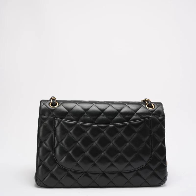 Chanel Schwarze Classic Jumbo Double Flap Bag aus Lammleder 2011