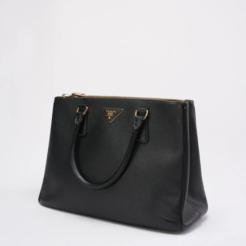 Prada Galleria Tote Bag in Schwarz aus Saffiano-Leder