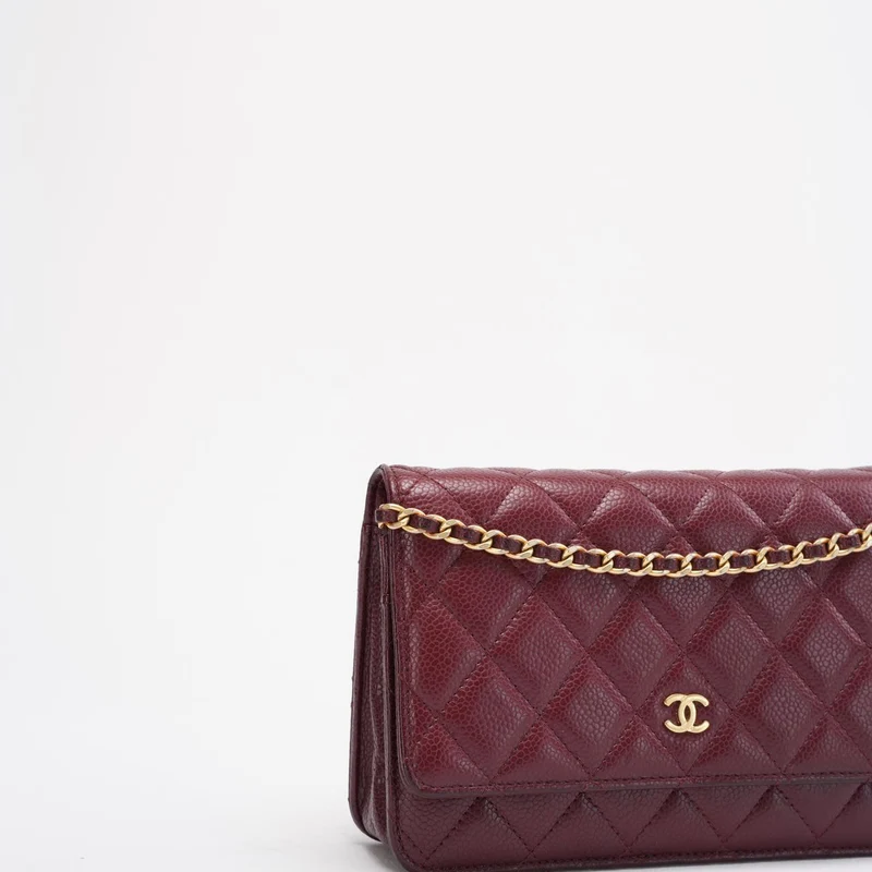 Chanel Burgundy Classic Wallet on Chain (WOC) 2016