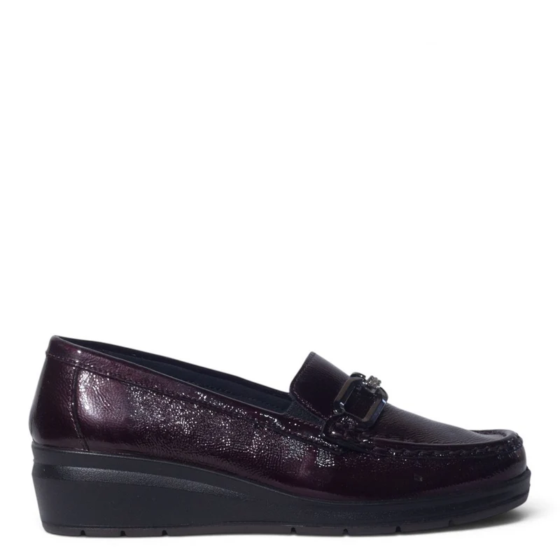 Italian Women Maroon Vernis Leather Shoes #5557