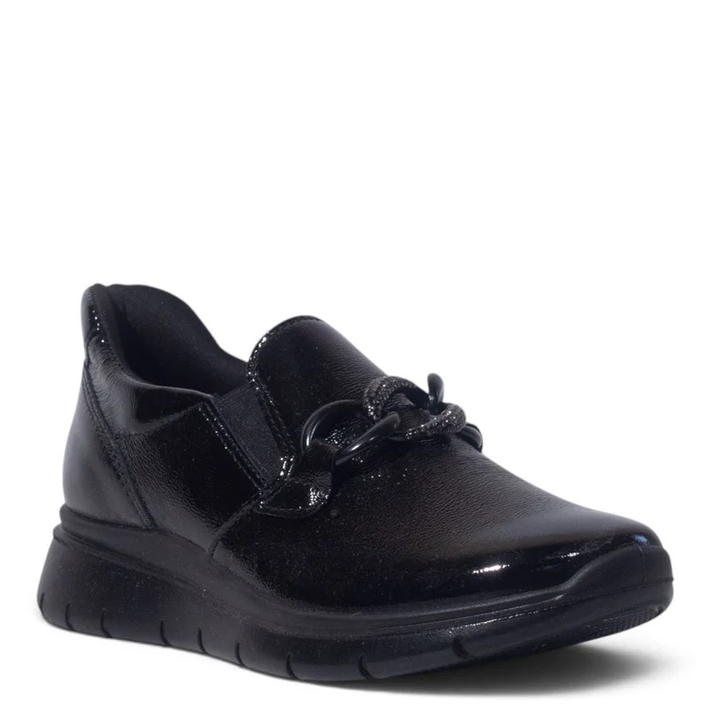 Italian Women Black Vernis Leather Shoes #5562