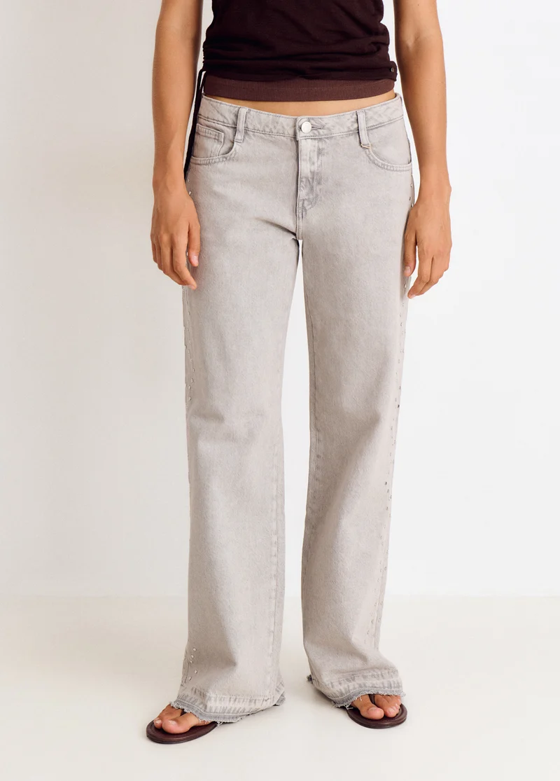 Jeans with side studs