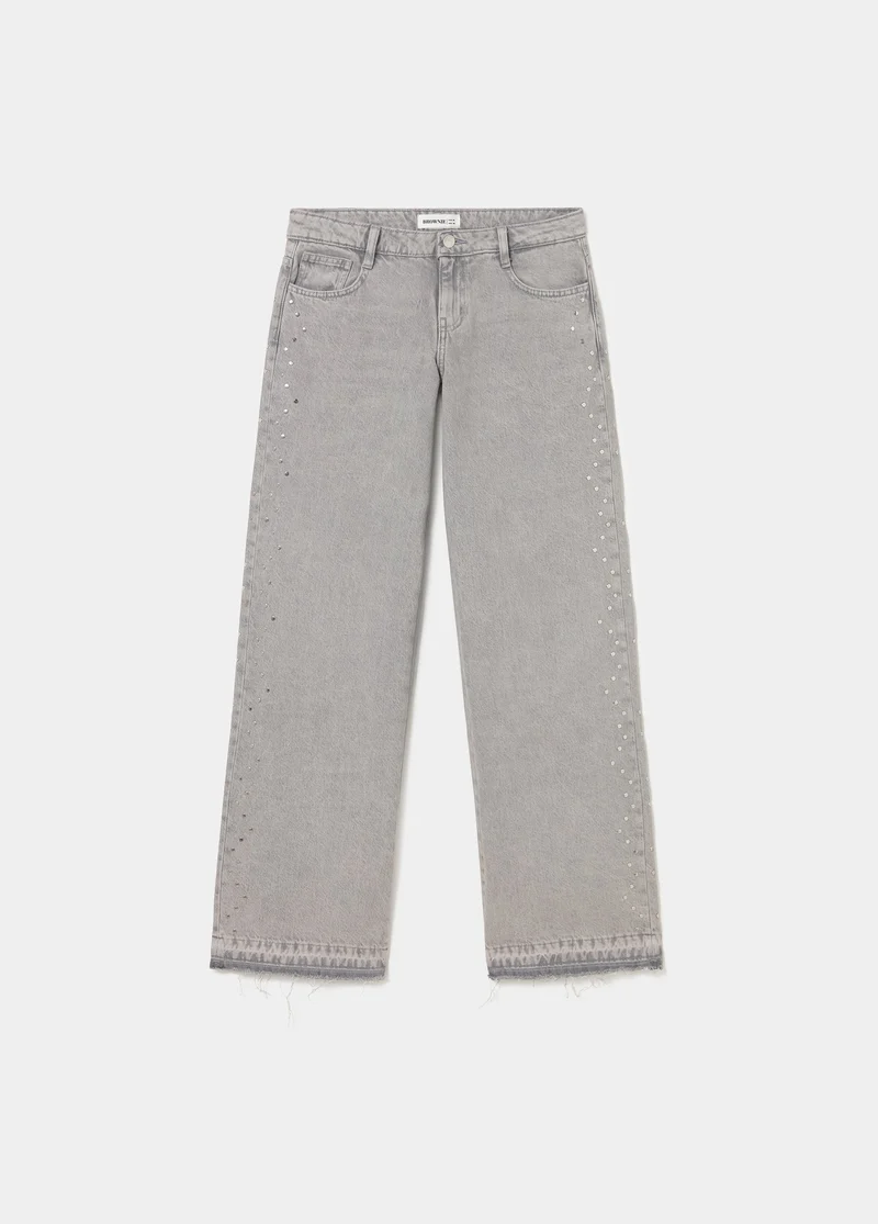 Jeans with side studs