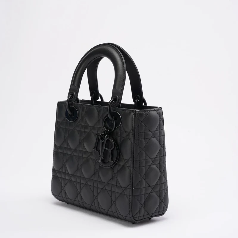 Christian Dior Mattschwarze kleine Lady Dior Tasche 2020