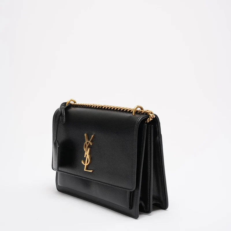 Saint Laurent Schwarzes Kalbsleder Medium Monogram Sunset 2021