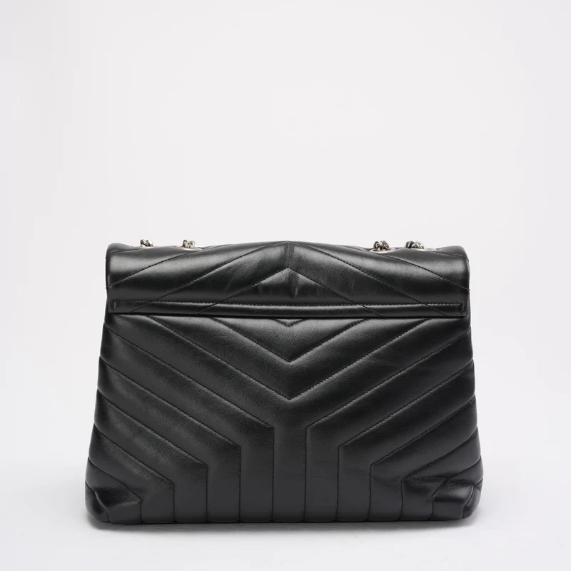 Saint Laurent Schwarze Loulou Medium Schultertasche 2021