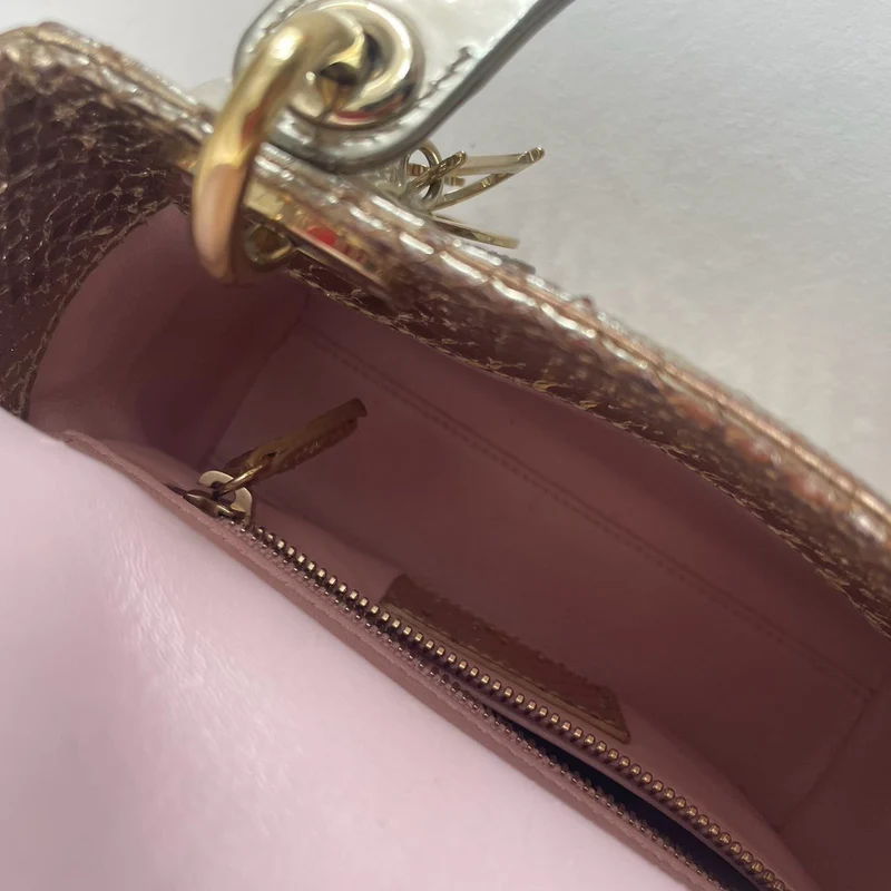 Dior Mini Lady Dior Tasche Gold aus Pythonleder 2014