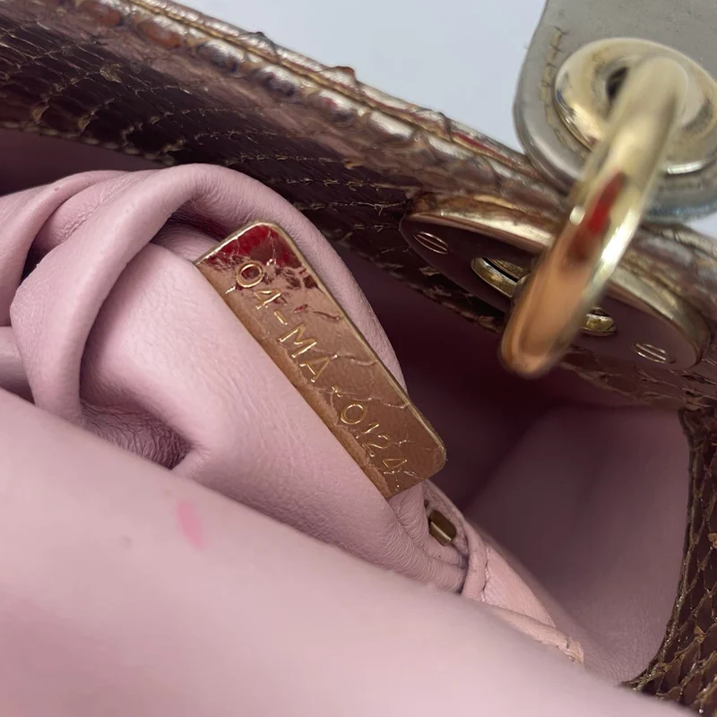 Dior Mini Lady Dior Tasche Gold aus Pythonleder 2014