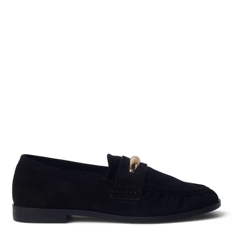 European Union Women Black Chamois Shoes #5389