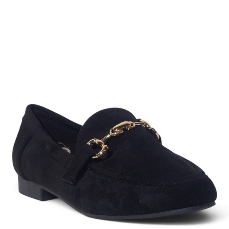 European Union Women Black Chamois Shoes #5403
