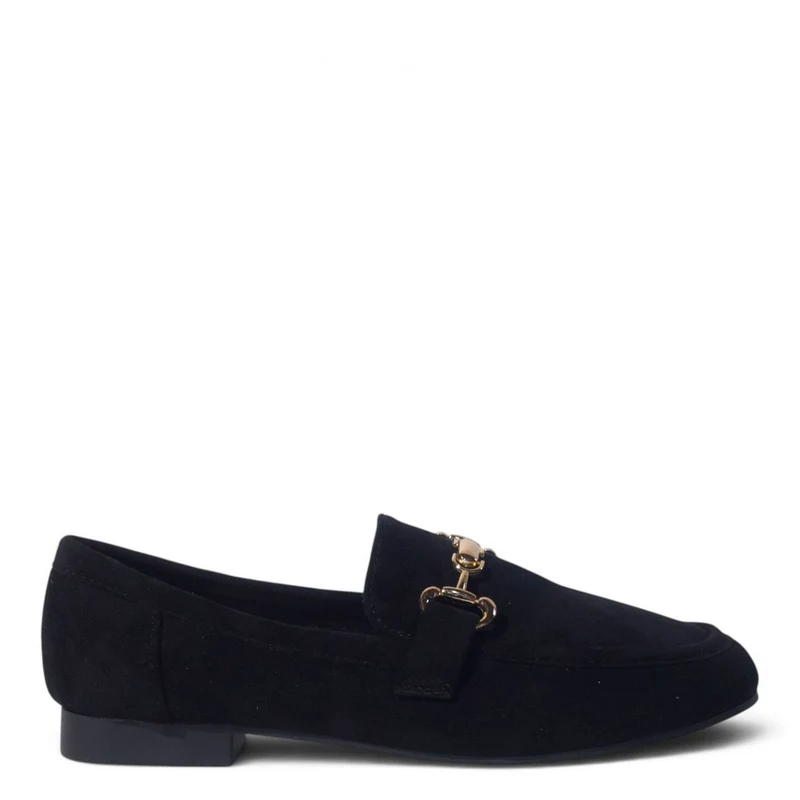 European Union Women Black Chamois Shoes #5403