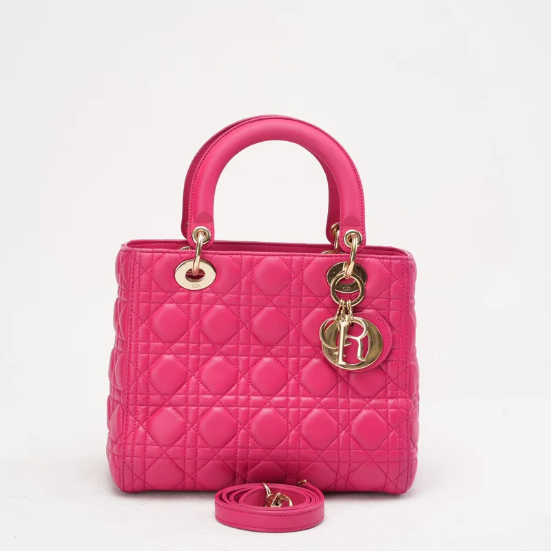 Christian Dior Pink Medium Lady Dior Tasche in Cannage 2013