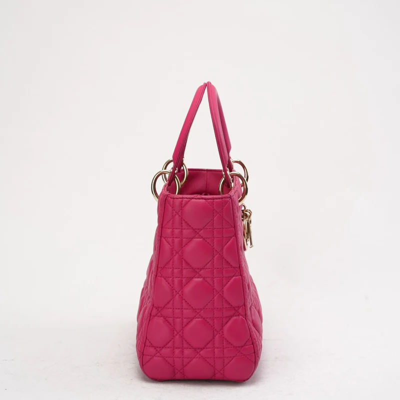 Christian Dior Pink Medium Lady Dior Tasche in Cannage 2013