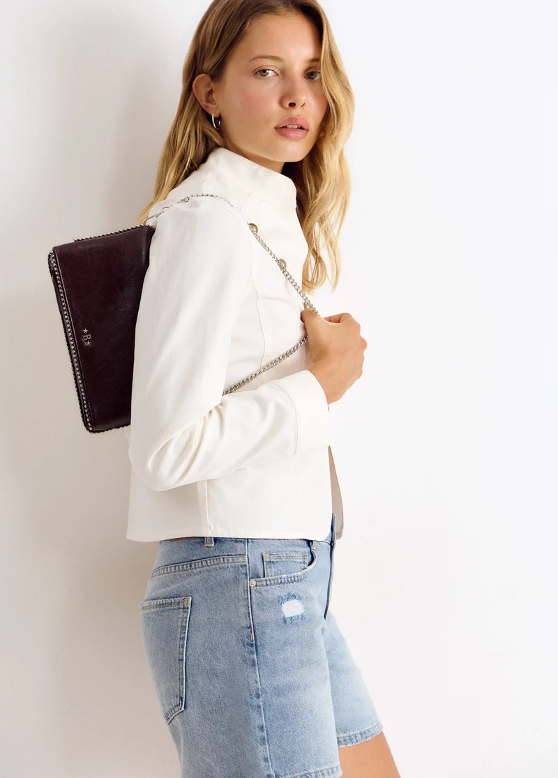 Small flap bag with beads