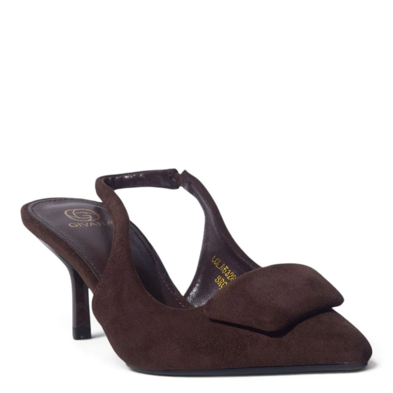 European Union Women Brown Chamois Heels #5392