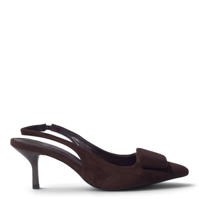 European Union Women Brown Chamois Heels #5392