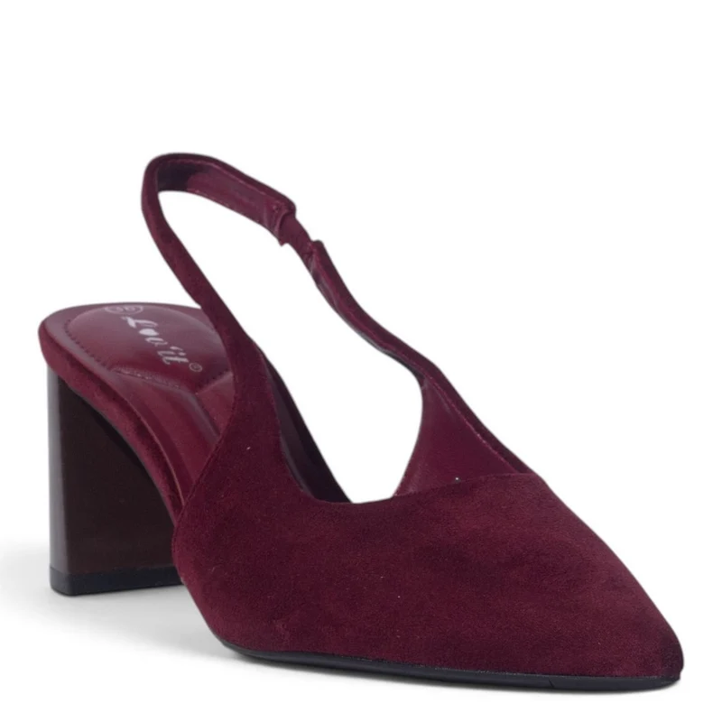 European Union Women Maroon Chamois Heels #5428