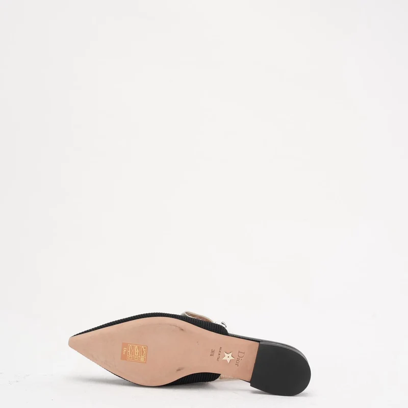 Christian Dior J'adior Slingback-Pumps aus schwarzem Ribbon-Stoff, Größe 38.5