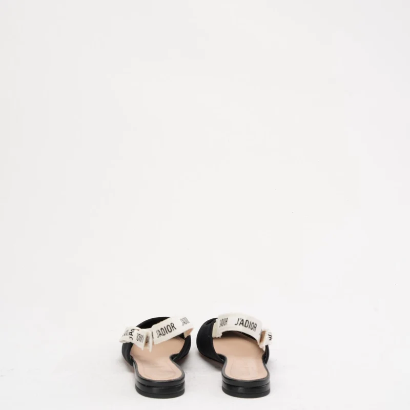 Christian Dior J'adior Slingback-Pumps aus schwarzem Ribbon-Stoff, Größe 38.5