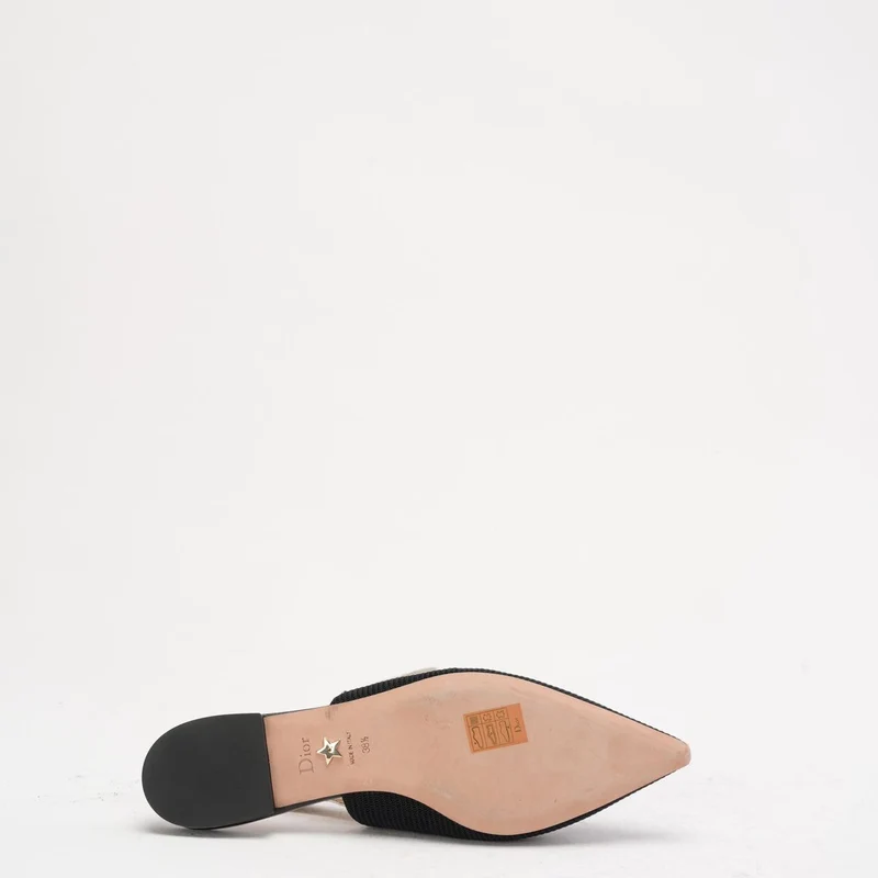 Christian Dior J'adior Slingback-Pumps aus schwarzem Ribbon-Stoff, Größe 38.5