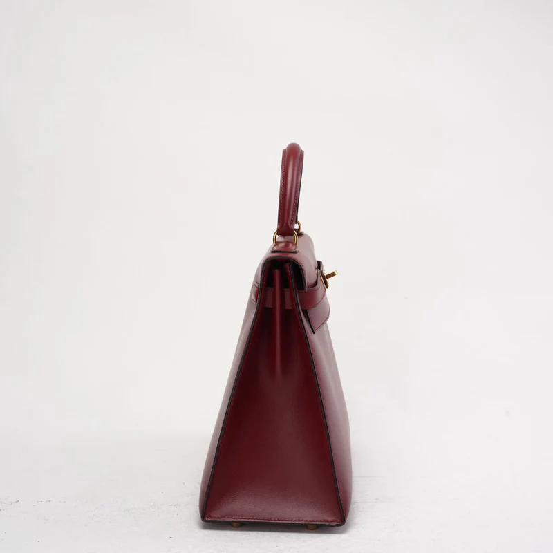 Hermès Vintage Burgunderrot Kelly Sellier 32 Box Leder 1994