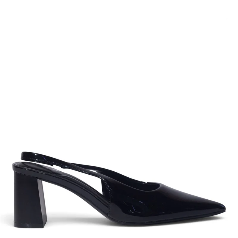 European Union Women Black Vernis Leather Heels #5429