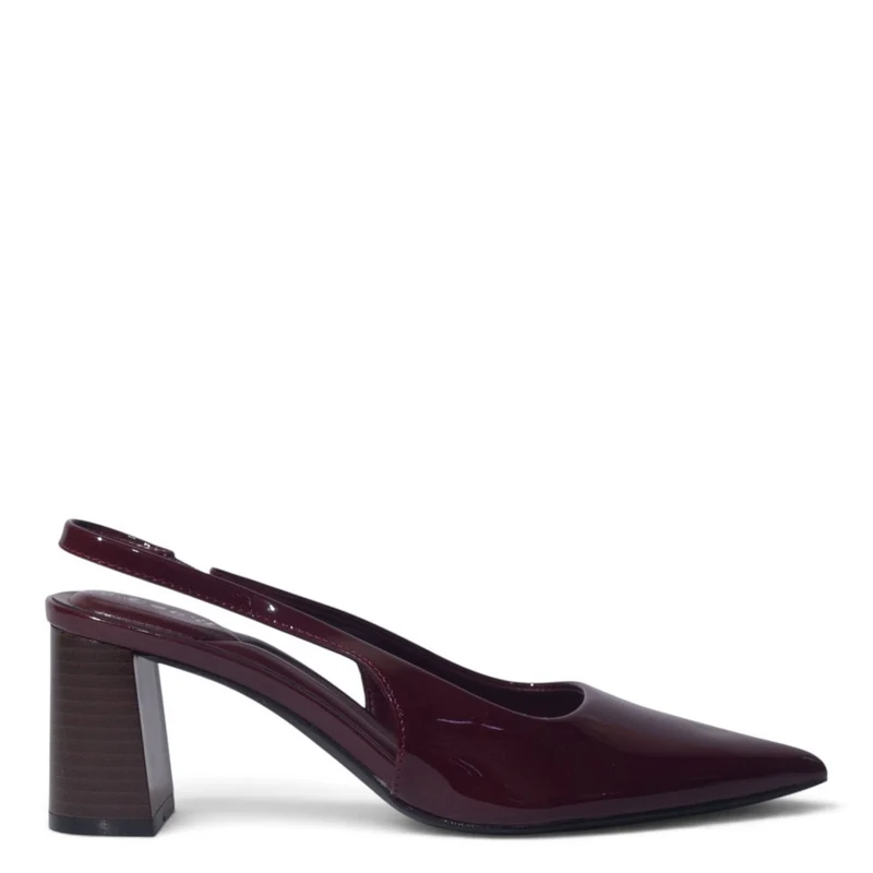 European Union Women Maroon Vernis Leather Heels #5430