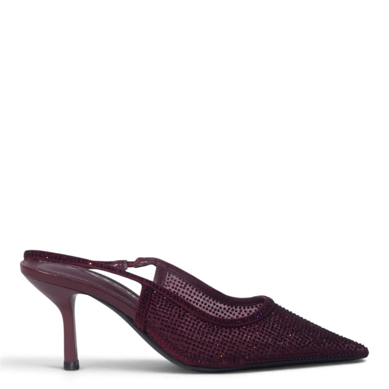 European Union Women Maroon Glitter Heels #5509