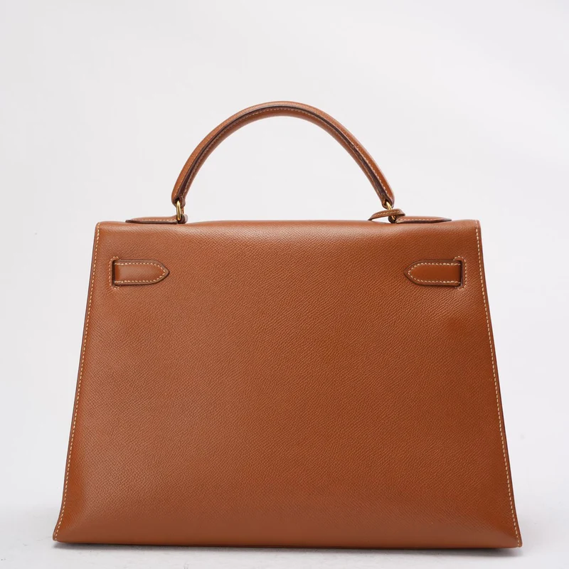 Hermès Vintage Gold Kelly Sellier 32 Epsom U Circle 1991