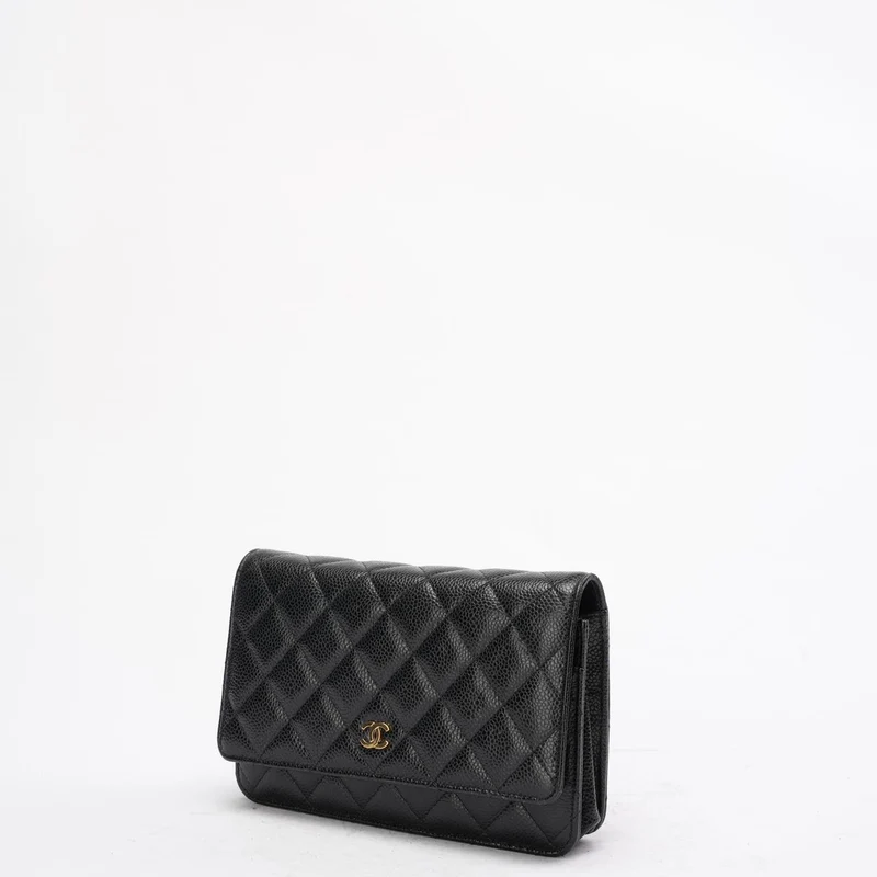 Chanel Schwarze Timeless Wallet on Chain (WOC) Caviar 2020