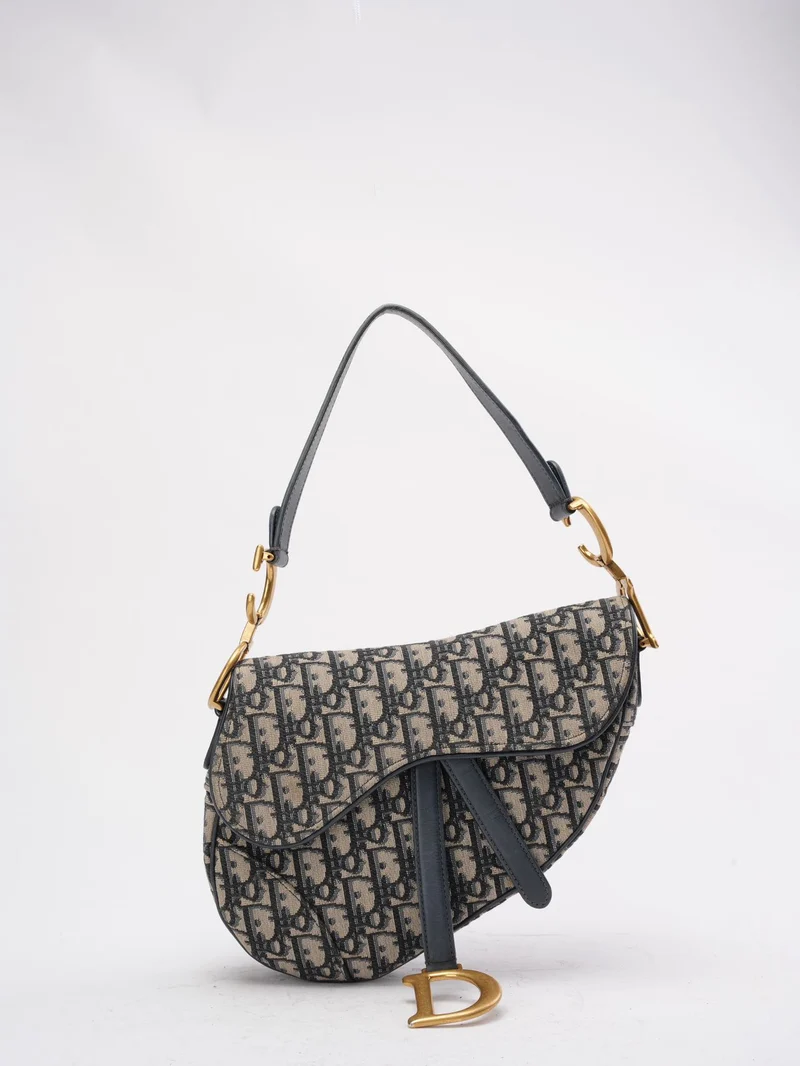 Dior Saddle Bag Medium Blue Oblique Jacquard 2020