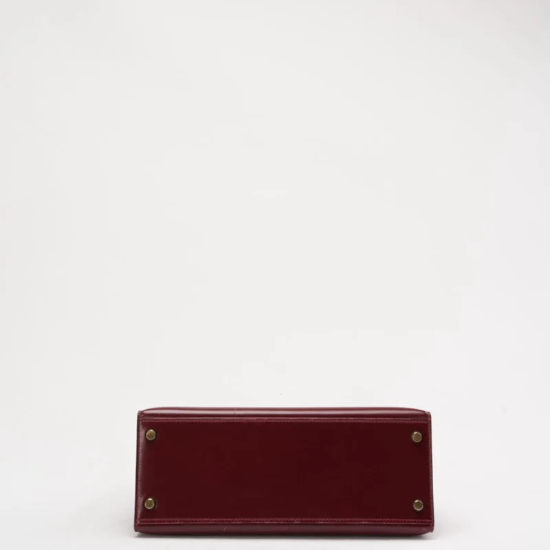 Hermès Kelly 28 cm Sellier Rouge H 55 Bordeaux Seltene Vintage-Tasche