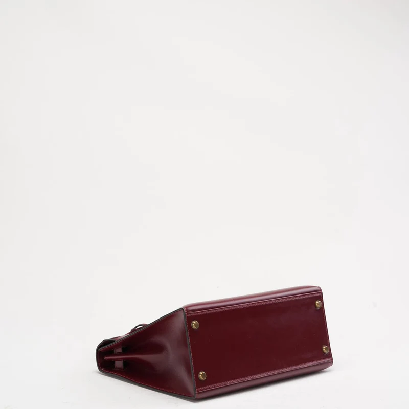Hermès Kelly 28 cm Sellier Rouge H 55 Bordeaux Seltene Vintage-Tasche