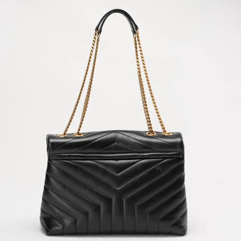 Saint Laurent Schwarze Loulou Medium Schultertasche 2018